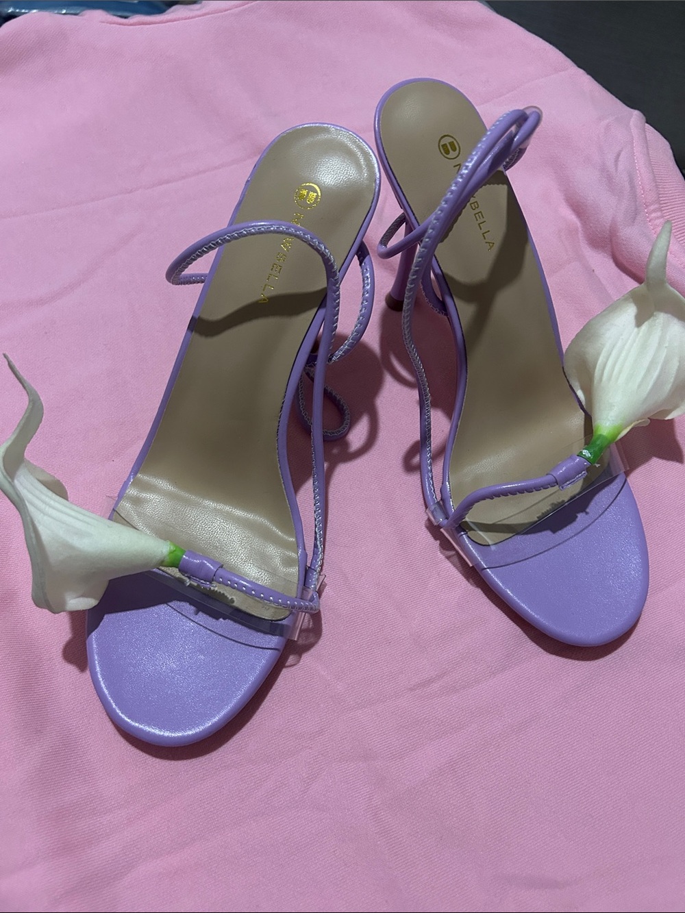 Ella Lavender Strappy Heeled Sandals